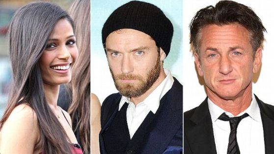 Freida Pinto, Jude Law & Sean Penn 
