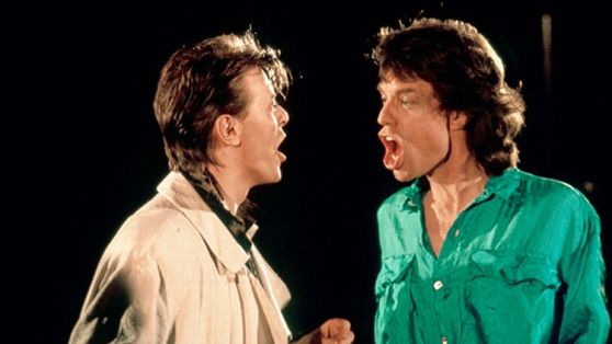 David Bowie and Mick Jagger