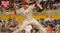 Roy Halladay #34 of the Philadelphia Phillies pitches against the Miami Marlins at Marlins Park on September 29, 2012 in Miami, Florida.