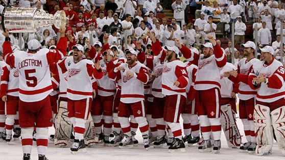 Nicklas Lidstrom #5 of the Detroit Red Wings