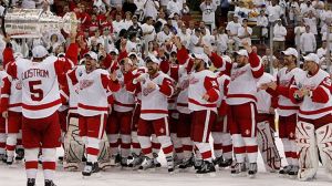 Nicklas Lidstrom #5 of the Detroit Red Wings