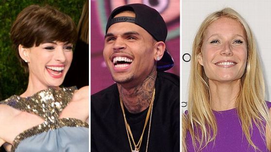 Anne Hathaway, Chris Brown, Gwyneth Paltrow