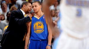 Stephen Curry and Head Coach Mark Jackson 
