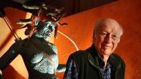 Special effects creator Ray Harryhausen poses for photographs with an enlarged model of Medusa from his 1981 film 'Clash Of The Titans' at the The Myths And Legends Exhibition at The London Film Museum on June 29, 2010 in London, England. Ray Harryhausen 