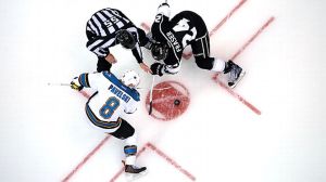 Joe Pavelski #8 of the San Jose Sharks