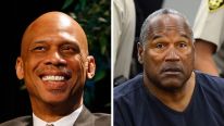 Two-panel: NBA Legend Kareem Abdul-Jabbar is announced at the Martin Luther King, Jr. Sports Legacy Symposium on January 21, 2008 at the FedExForum in Memphis, Tennessee // O.J. Simpson appears during a break in an evidentiary hearing in Clark County Dist