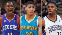 Jrue Holiday, Anthony Davis & Tyreke Evans