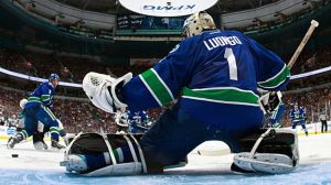 Roberto Luongo #1 of the Vancouver Canucks