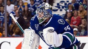 Goalie Cory Schneider #35 of the Vancouver Canucks
