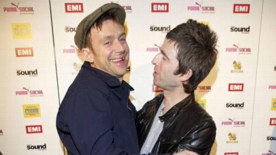 Damon Albarn and Noel Gallagher