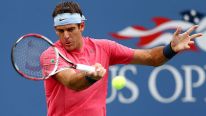 Juan Martin Del Potro of Argentina returns a shot to Guillermo Garcia-Lopez of Spain during their men's singles first round match on Day Three of the 2013 US Open at USTA Billie Jean King National Tennis Center on August 28, 2013 in the Flushing neighborh