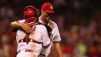 Starting pitcher Adam Wainwright #50 of the St. Louis Cardinals