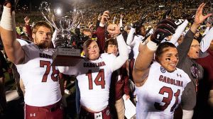 Connor Shaw and South Carolina celebrate beating Missouri