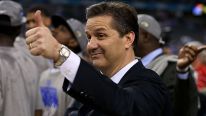 Head coach John Calipari celebrates after the Wildcats defeat the Kansas Jayhawks 67-59 in the National Championship Game of the 2012 NCAA Division I Men's Basketball Tournament at the Mercedes-Benz Superdome on April 2, 2012 in New Orleans, Louisiana.