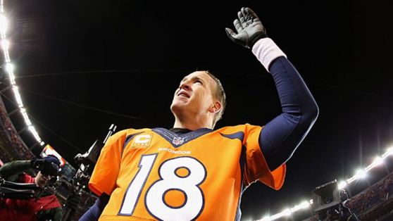 Peyton Manning #18 of the Denver Broncos